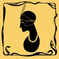 Art Deco style woman silhouette