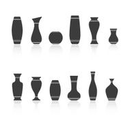 Set of silhouettes vases N3