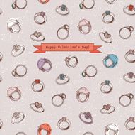 Valentine&#039;s Day Card design with rings N2