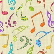 Musical notes on seamless pattern