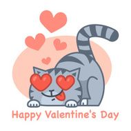 Valentine&#039;s Day love cat