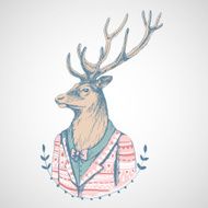 Portrait of a deer in tuxedo N2