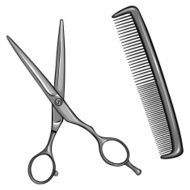 vector scissors and comb
