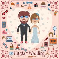 Hipster wedding card N2