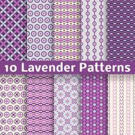 Lavender different vector seamless patterns