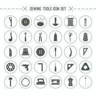 Sewing and hobby tools icons set
