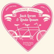 Vintage wedding invitation together forever