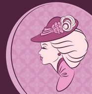 Vintage fashion girl in hat Vector N13