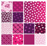 Set of Vector Patterns for Valentine&#039;s Day