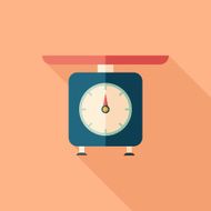 Retro scales flat square icon with long shadows