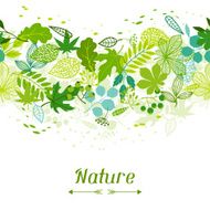 Pattern with stylized green leaves N6