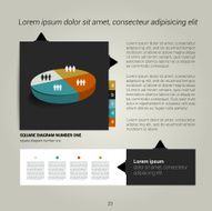 Modern flat page layout with text and graph