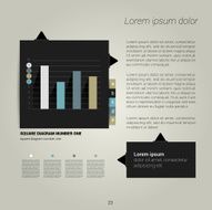 Modern flat page layout with text and graph N2