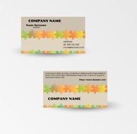 modern puzzle business card vector template