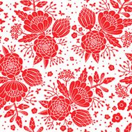 Seamless vintage pattern with decorative flowers N11