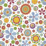 Seamless fantasy flower plant vector pattern cheer up background N17