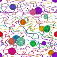Seamless pattern with balls of yarn N2