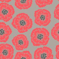 Seamless floral pattern with blooming poppies N6