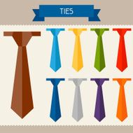Ties colored templates for your design in flat style