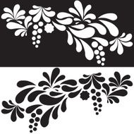 Set of white and black silhouettes arc drop design element