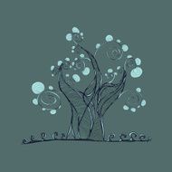 tree with branches and leaves grass
