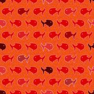 Seamless abstract pattern wits red and orage fish