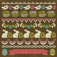Set of Lace Paper with flower and easter eggs N2