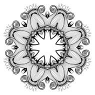 Ornamental round lace pattern is like mandala N51