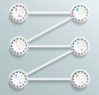 Paper infographic design geometric paper forms