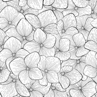 seamless pattern with monochrome black and white flowers N2