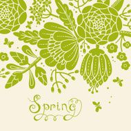 Vintage card with a blossoming branch N10
