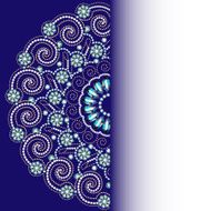 illustration background with circular ornaments and precious stones