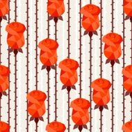 Seamless pattern with geometric roses