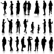 silhouettes of beautiful mans and womans N11