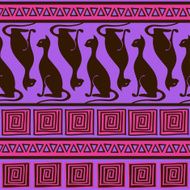 Ethnic seamless pattern with elegance cats