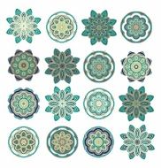 Set of decorative rosettes-stars