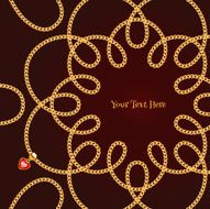 Flower curled golden chain with gemstone pendant background