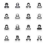 People flat icons with reflection Classic and modern style