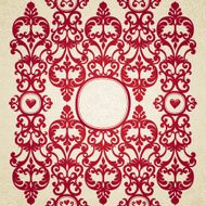 Vector seamless border with floral motifs in retro style