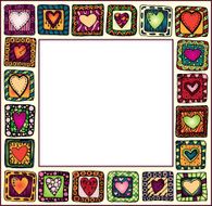 Frame with hand-drawn hearts in doodle frames N2