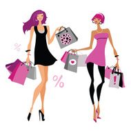 Women With Shopping Bags N7