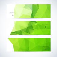 Abstract mosaic green banners set N10
