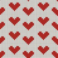 Seamless knitting pattern with hearts N7