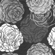 beautiful seamless pattern with roses black-white colors