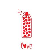 Deodorant spray with hearts inside Card