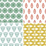 Four tribal shapes abstract geometric patterns and backgrounds
