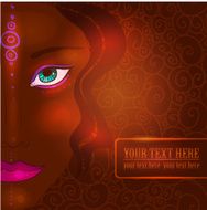 Invitation card template with Indian girl