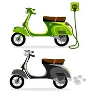 Electric moped and a scooter that runs on gasoline