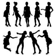 silhouettes of young girls N4