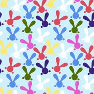 Colorful Seamless Patern With Easter Bunny Vector N6